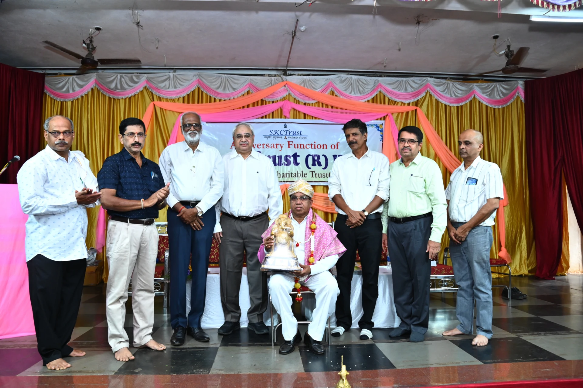 Shri Subhash Shirodkar, a Minister of Goa, being felicitated in the 4th anniversary function of the Trust